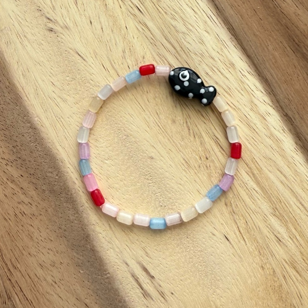 Colorful Beaded Bracelet with Fish Charm